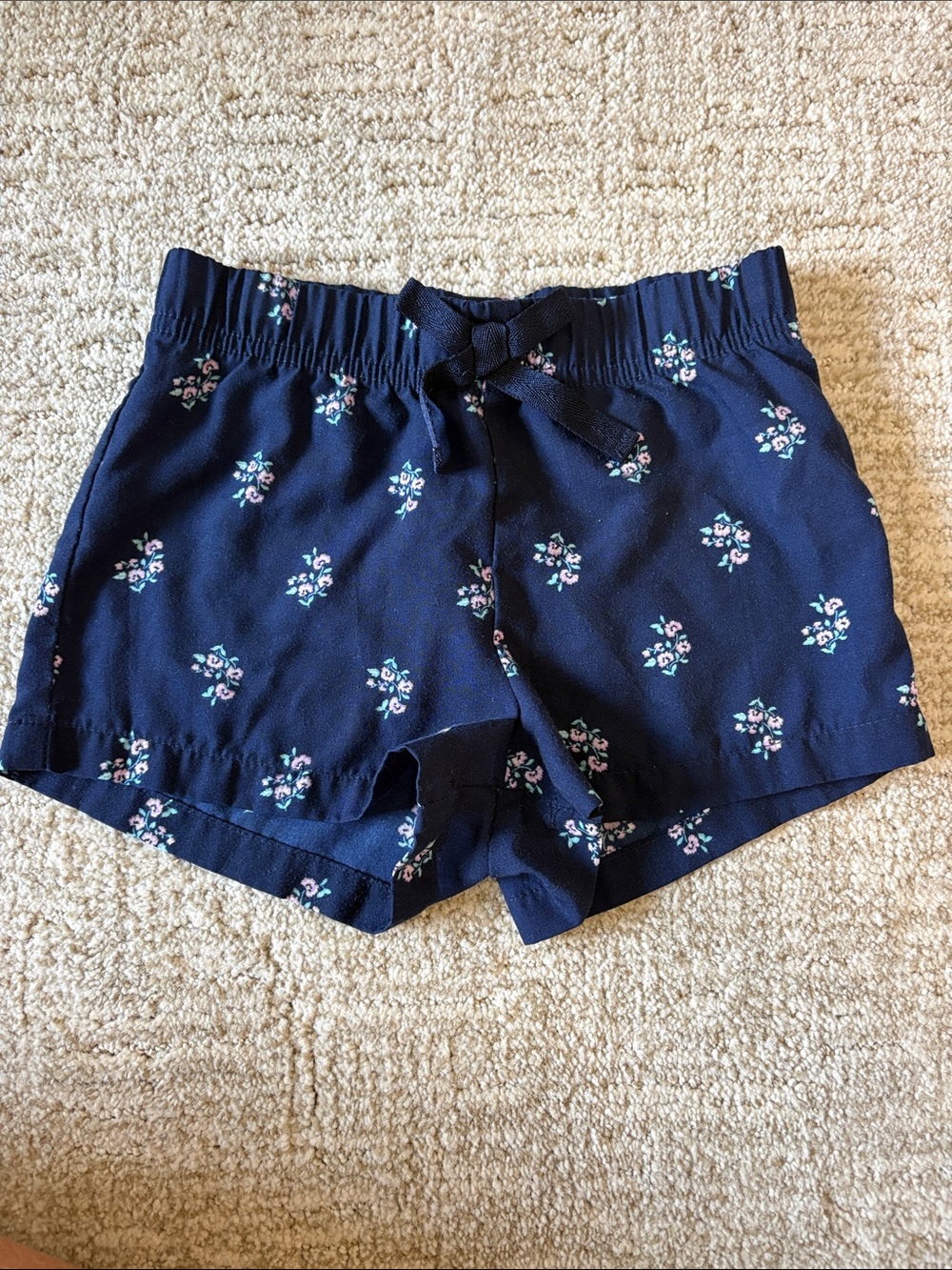Old Navy Navy Floral Elastic-Waist Drawstring Pajama Shorts